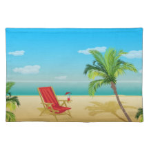 Fuite de paradis de plage set de table
