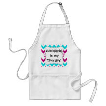 Fun Purple and Teal Chevron Pattern Aprons