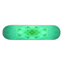 Funky turkooise fractal bloemT-shirt Skate Deck