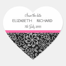 Funky zwarte witte bloemen de Sticker "sparen van 