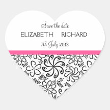 Funky zwarte witte bloemen de Sticker "sparen van 