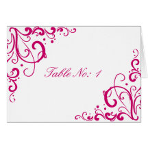 Fuschia et carte de Tableau de mariage de Flourish