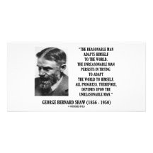 G.B. Shaw Progress dépend de l'homme déraisonnable Carte Avec Photo