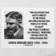 G.B. Shaw Progress dépend de l'homme déraisonnable Tract Personnalisé