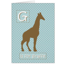 "G" est pour la girafe Cartes De Vœux