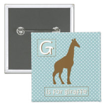 "G" est pour la girafe Pin's Avec Agrafe
