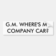 G.M. WAAR IS MIJN AUTO VAN HET BEDRIJF? BUMPERSTICKERS