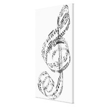 G-sleutel Stretched Canvas Afdruk
