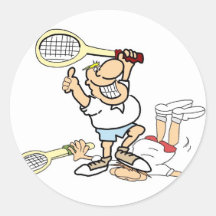 Gagnant de tennis autocollants ronds