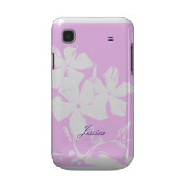 Galaxie personnalisée florale de rose et blanche C Étui Samsung Galaxy