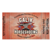 Galik Horseshoeing Visitekaart Sjablonen
