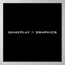 Gameplay > graphiques. Blanc noir Affiches