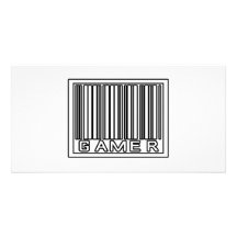 Gamer de code barres cartes de vœux avec photo