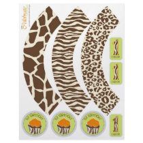 Garçon de safari OU emballage 1 de petit gâteau Tract