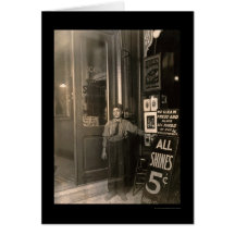 Garçon grec 1908 d'éclat de chaussure carte de vœux