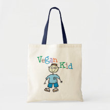Garçon végétalien d'enfant sac