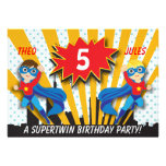 Garçons de l'anniversaire | de super héros de jume invitations