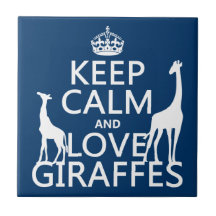 Gardez le calme et aimez les girafes - toutes les  carreaux en céramique