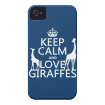 Gardez le calme et aimez les girafes - toutes les  coque Case-Mate iPhone 4