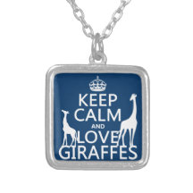 Gardez le calme et aimez les girafes - toutes les  pendentif