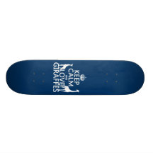 Gardez le calme et aimez les girafes - toutes les  skateboards personnalisés