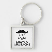 Gardez le calme et élevez une moustache porte-clef