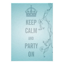 gardez le calme et la partie dessus invitations personnalisables
