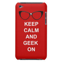 Gardez le calme et le geek dessus coques barely there iPod