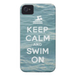 Gardez le calme et nagez sur le cas drôle d'iPhone Coque Case-Mate iPhone 4