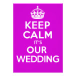 GARDEZ LE CALME son NOTRE MARIAGE (choisissez votr Invitations Personnalisées