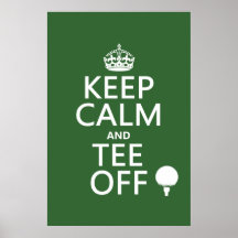 Gardez les présents de golf de calme et de pièce e poster