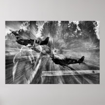 Gardez-les vol - Spitfire et mustang Posters