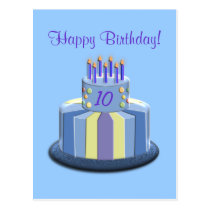 Gâteau d'âge d'anniversaire (bleu) cartes postales