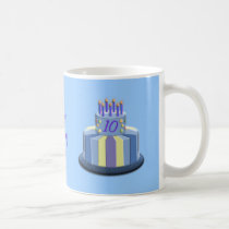 Gâteau d'âge d'anniversaire (bleu) tasses