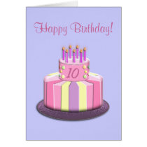 Gâteau d'âge d'anniversaire (rose) cartes