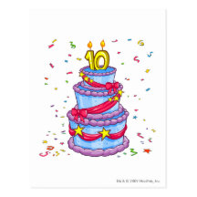 Gâteau d'anniversaire carte postale