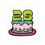 Gâteau d'anniversaire de 28 ans cartes postales