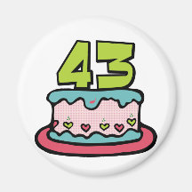 Gâteau d'anniversaire de 43 ans aimant