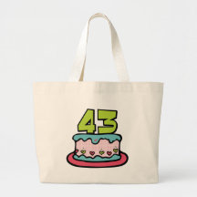 Gâteau d'anniversaire de 43 ans sac en toile