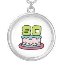 Gâteau d'anniversaire de 80 ans collier personnalisé