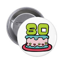 Gâteau d'anniversaire de 80 ans pin's avec agrafe