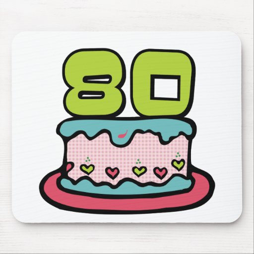 Gâteau d'anniversaire de 80 ans tapis de souris
