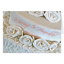 Gâteau de mariage blanc avec le vers de bible d'Hé Carte De Vœux