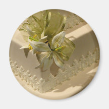 Gâteau de mariage blanc magnets