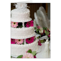 Gâteau de mariage de marguerite de Gerbera Cartes De Vœux