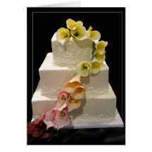 Gâteau de mariage de zantedeschia cartes