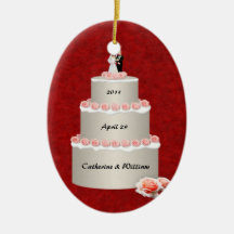 Gâteau de mariage (personnalisable) décorations pour sapins de noël
