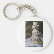 Gâteau de mariage rose porte-clef
