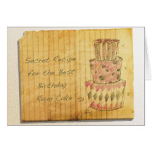 Gâteau de rhum d'anniversaire carte de vœux