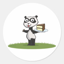Gâteau d'ours panda autocollant rond